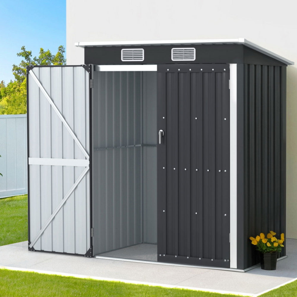Giantz 1.62x1M Garden Shed Outdoor Storage Grey