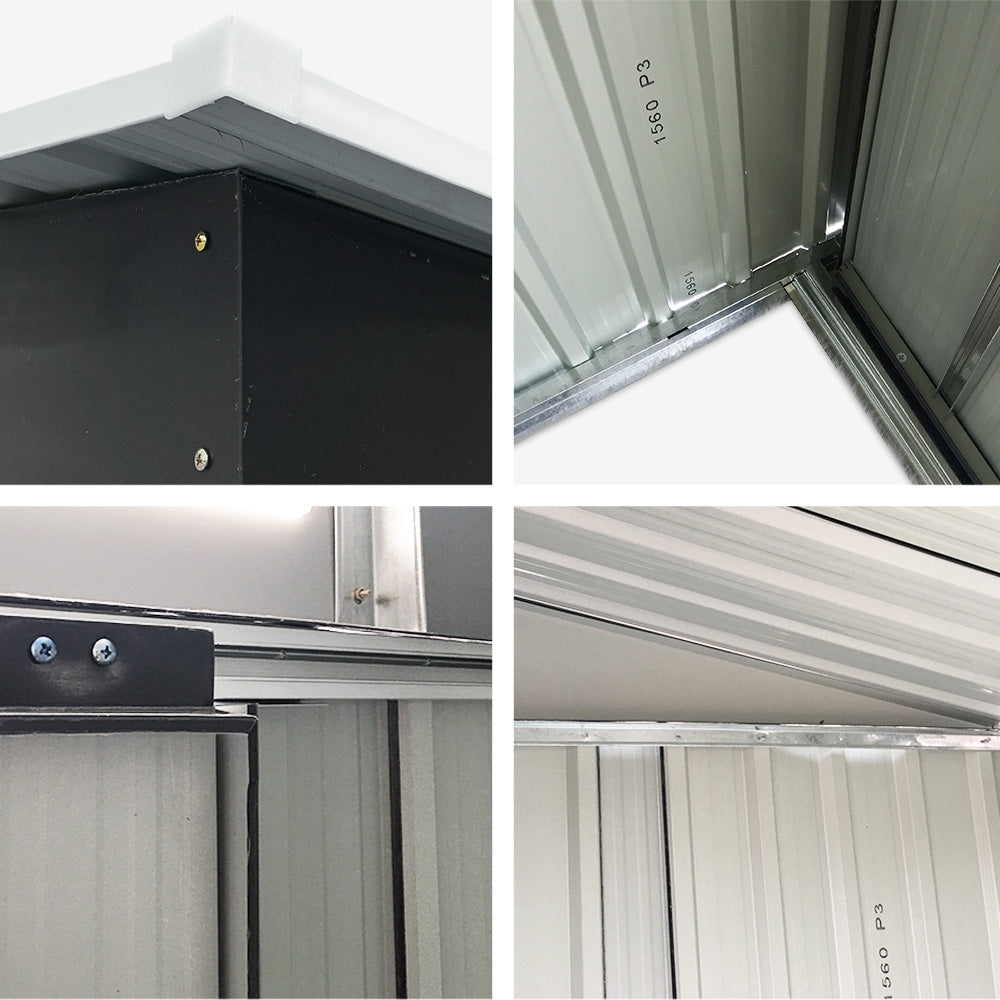 Giantz 1.62x0.86M Metal Garden Shed Grey Sliding Door