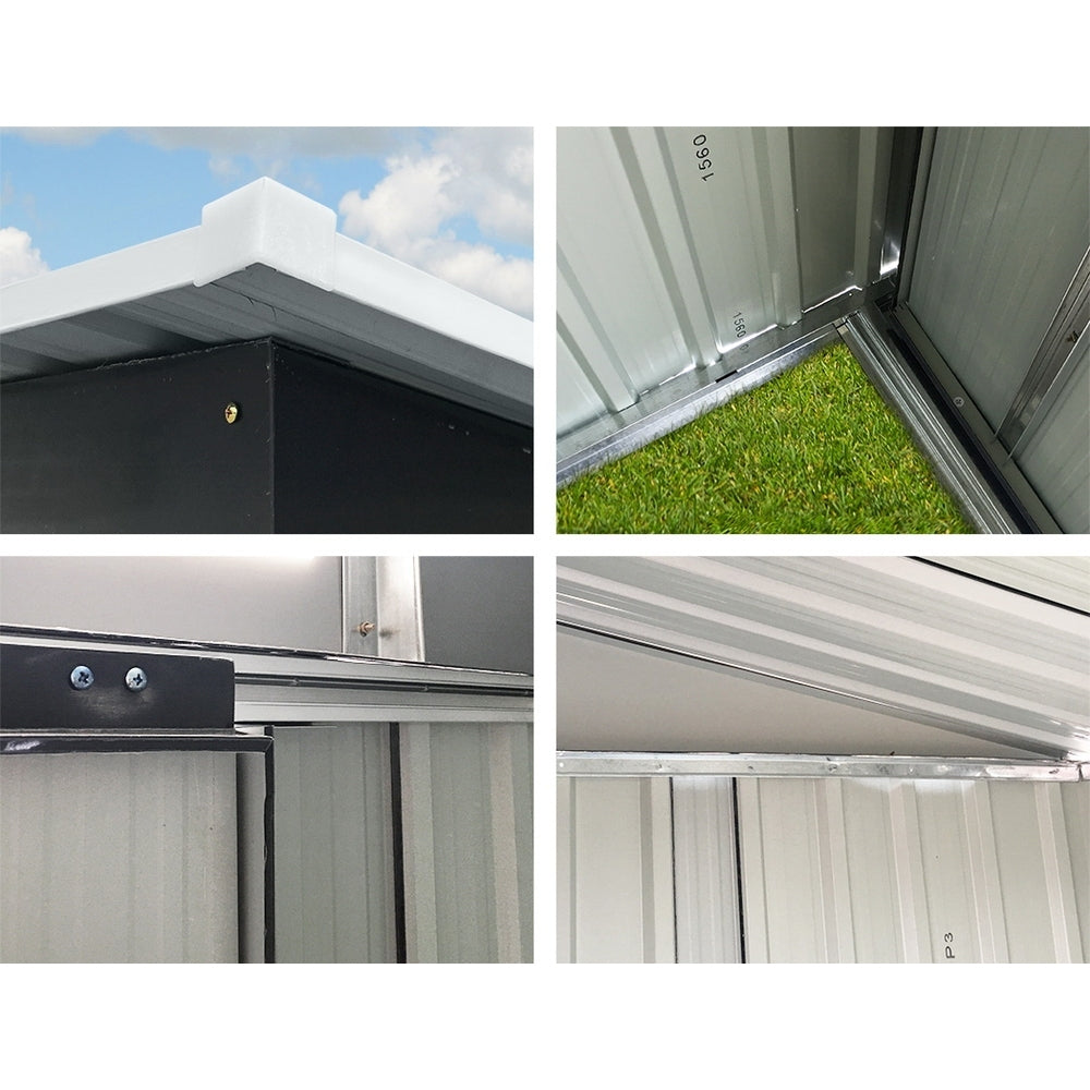 Giantz 1.62x0.86M Metal Garden Shed Grey Sliding Door
