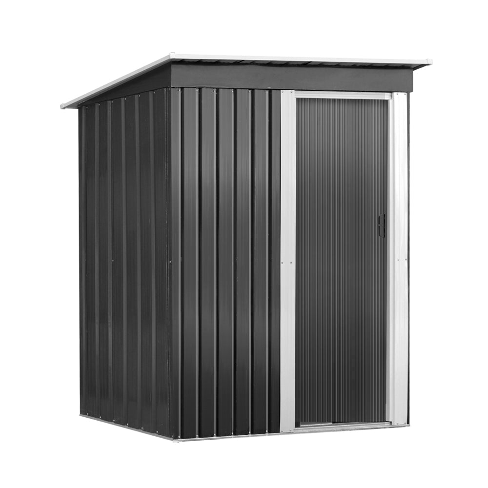 Giantz 1.62x0.86M Metal Garden Shed Grey Sliding Door
