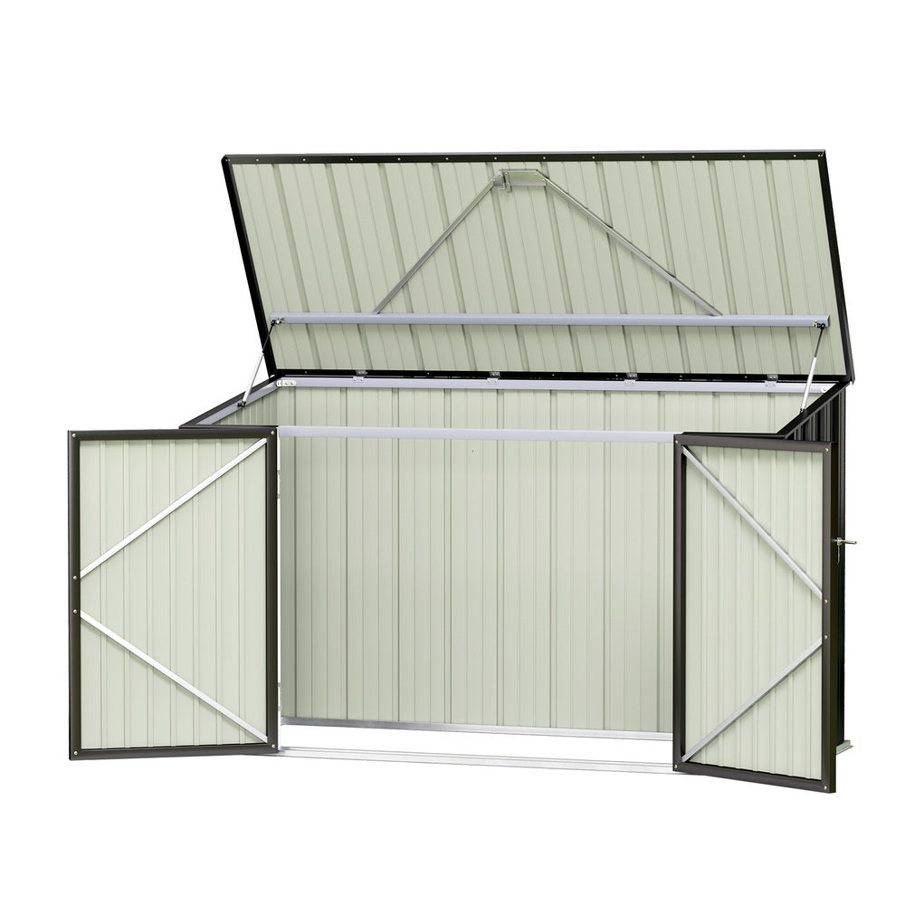 Giantz Garden Bike Shed 2.22x0.91m Double Door Outdoor Storage