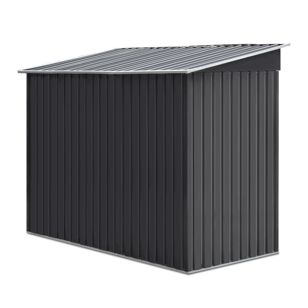 Giantz 2.38x1.31M Metal Garden Shed Grey Sliding Door Outdoor Storage