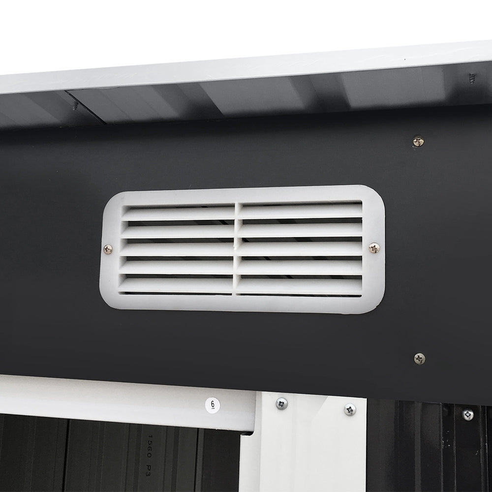 Giantz 2.38x1.31M Metal Garden Shed Grey Sliding Door Outdoor Storage