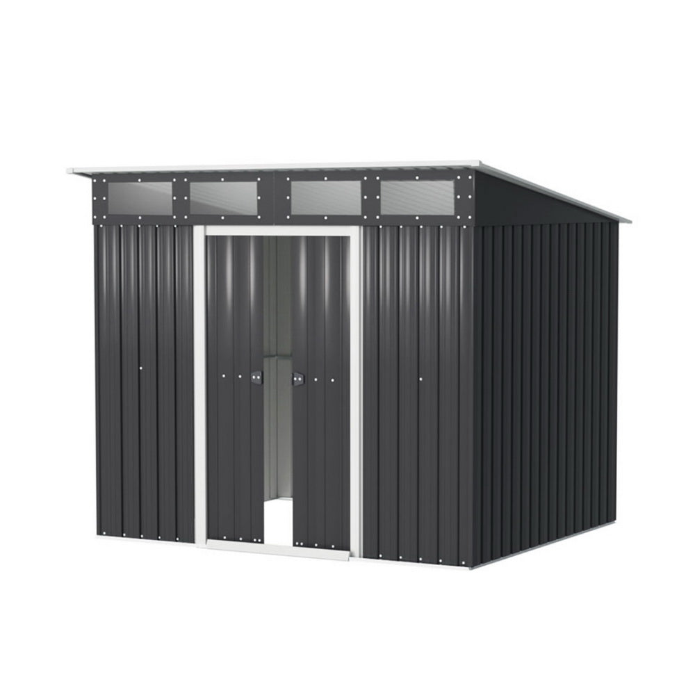 Giantz 2.38x1.99M Garden Shed Outdoor Storage Grey