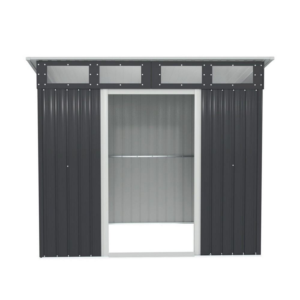 Giantz 2.38x1.99M Garden Shed Outdoor Storage Grey