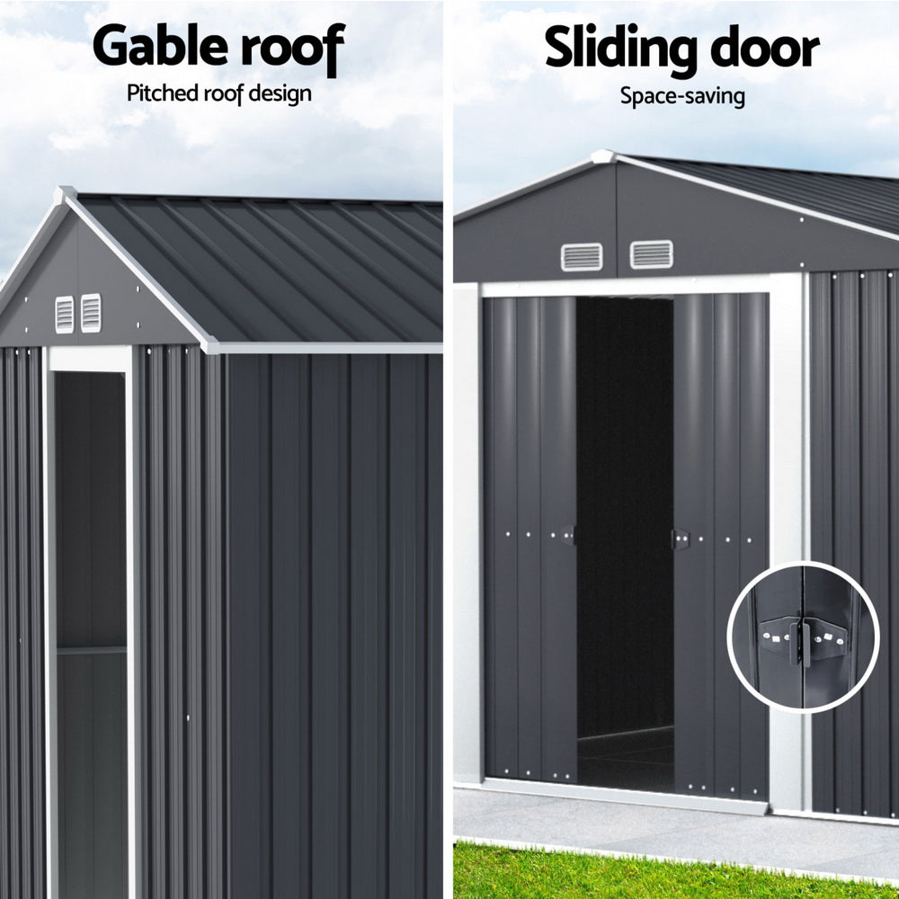 Giantz 3x3M Garden Shed Outdoor Storage Workshop Grey
