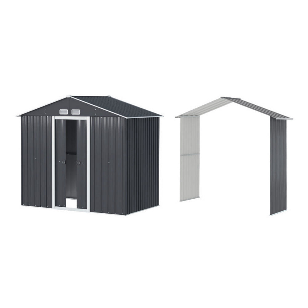 Giantz Outdoor Garden Shed 2.15x1.74M Storage Workshop Grey Extension Kit