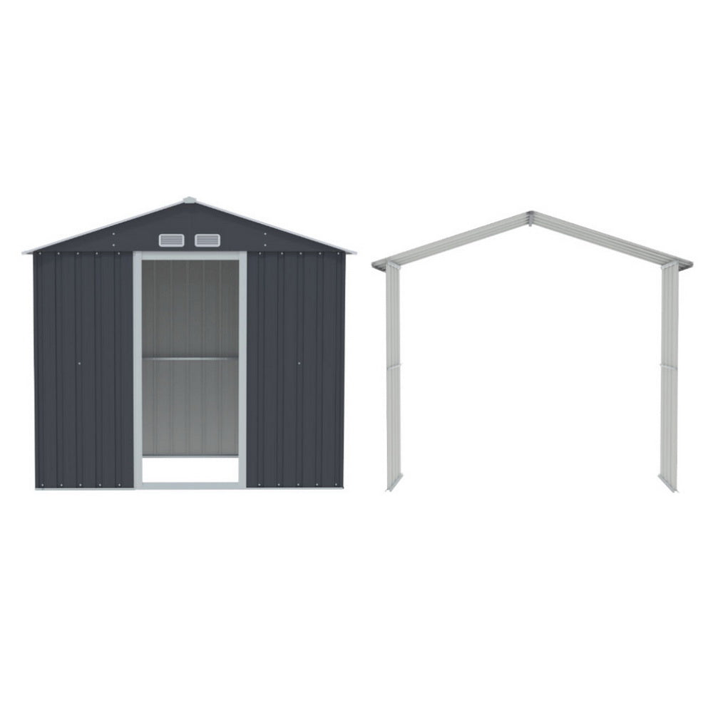 Giantz Outdoor Garden Shed 2.15x1.74M Storage Workshop Grey Extension Kit