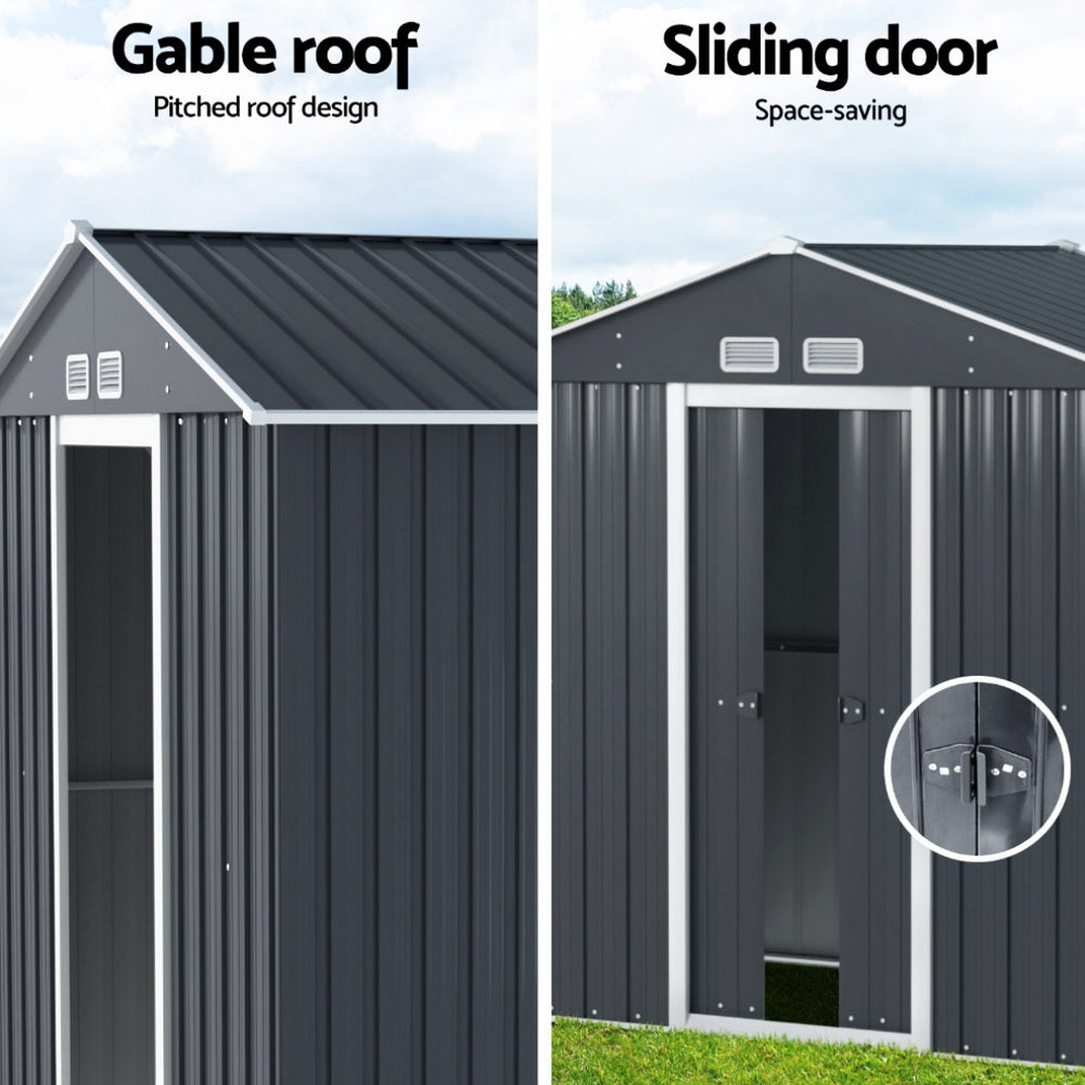 Giantz Outdoor Garden Shed 2.15x1.74M Storage Workshop Grey Extension Kit