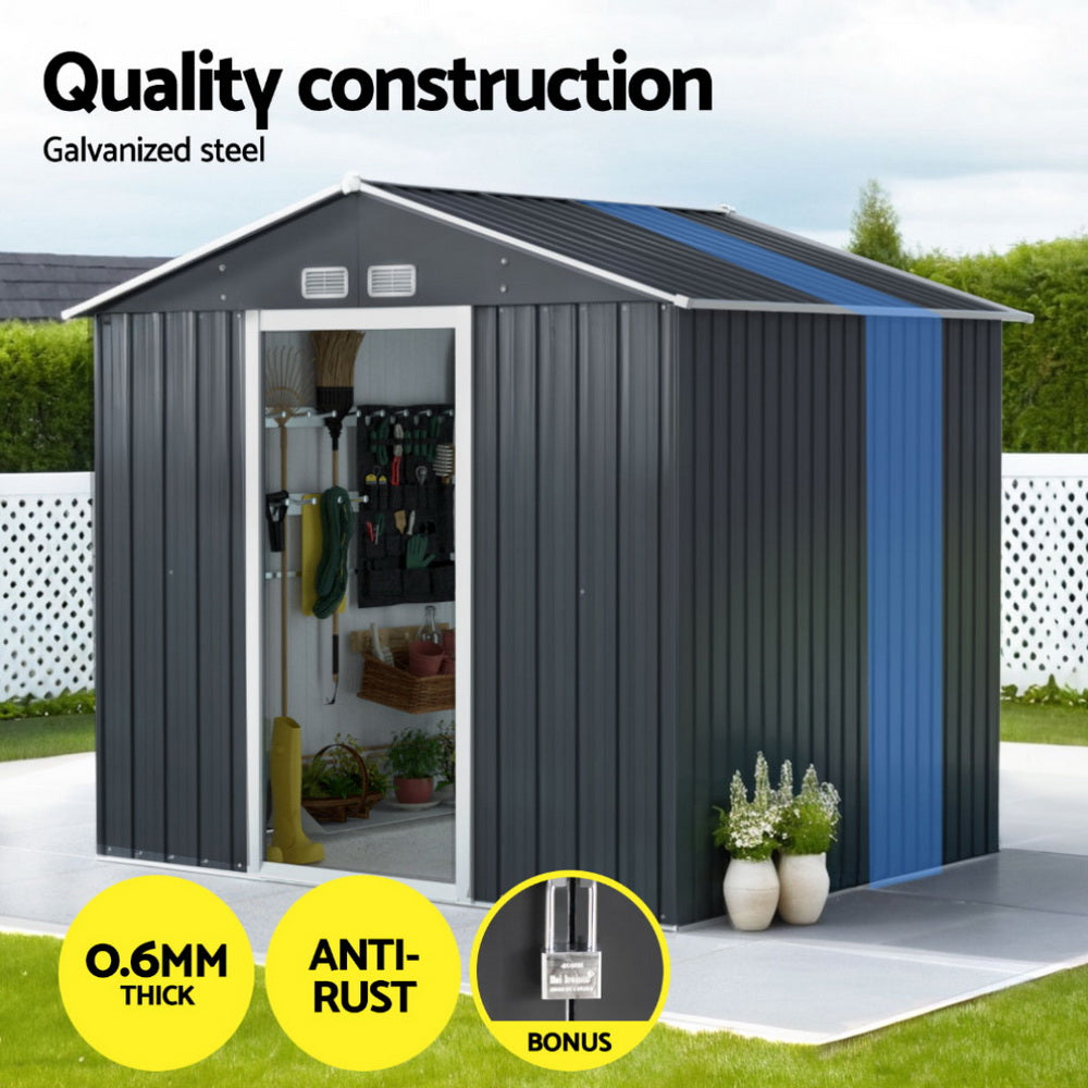 Giantz Outdoor Garden Shed 2.15x1.74M Storage Workshop Grey Extension Kit