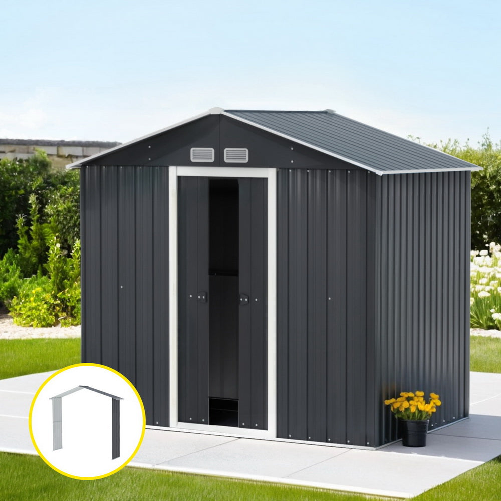 Giantz Outdoor Garden Shed 2.15x1.74M Storage Workshop Grey Extension Kit