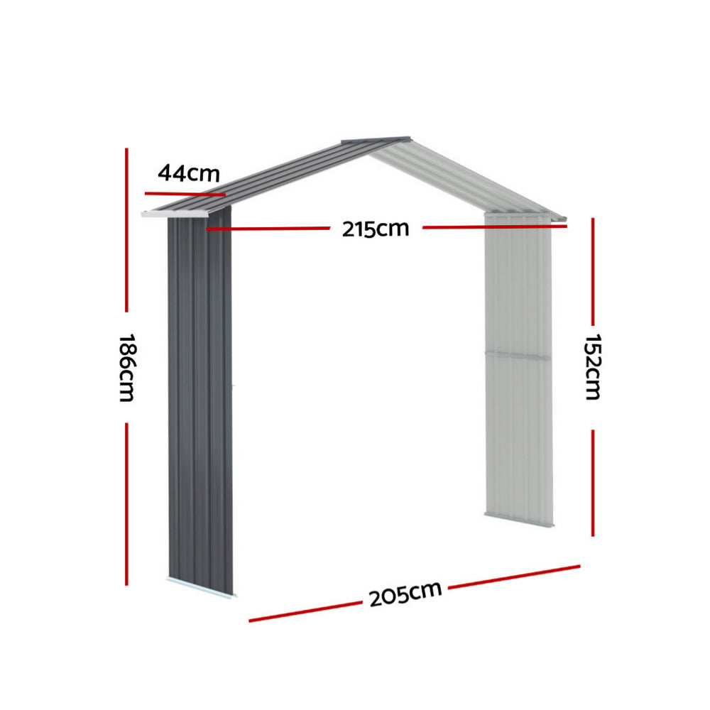 Giantz Garden Shed Extension Kit Galvanized Steel Grey