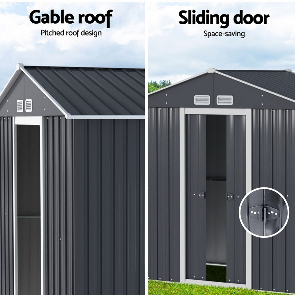 Giantz 3.22x1.96M Garden Shed Outdoor Storage Grey