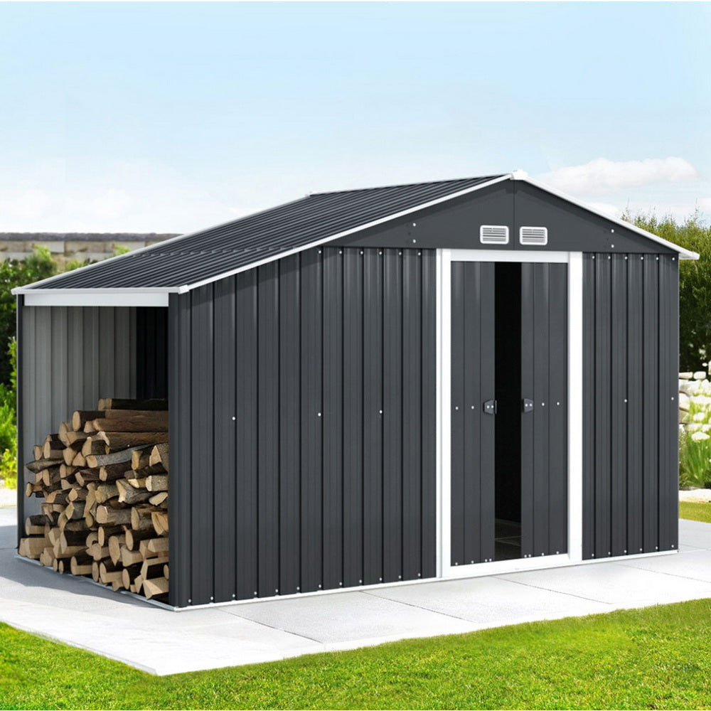 Giantz 3.22x1.96M Garden Shed Outdoor Storage Grey