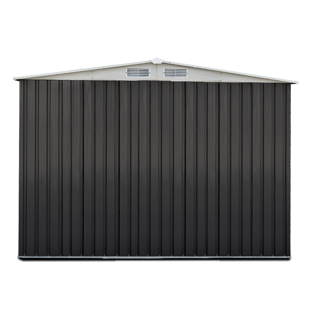 Giantz 2.58x2.07M Metal Garden Shed Double Door Grey