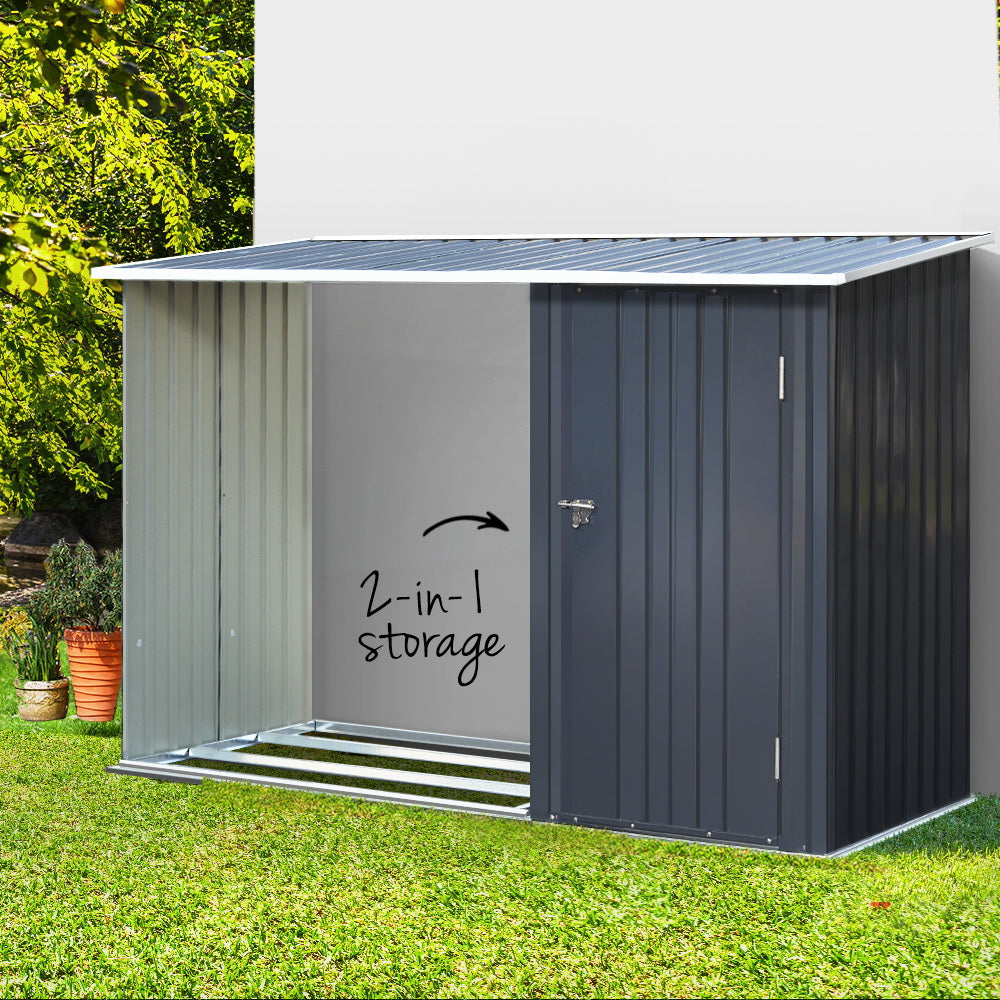 Giantz 2.49x1.04M Steel Garden Shed Anthracite Outdoor Tool Storage
