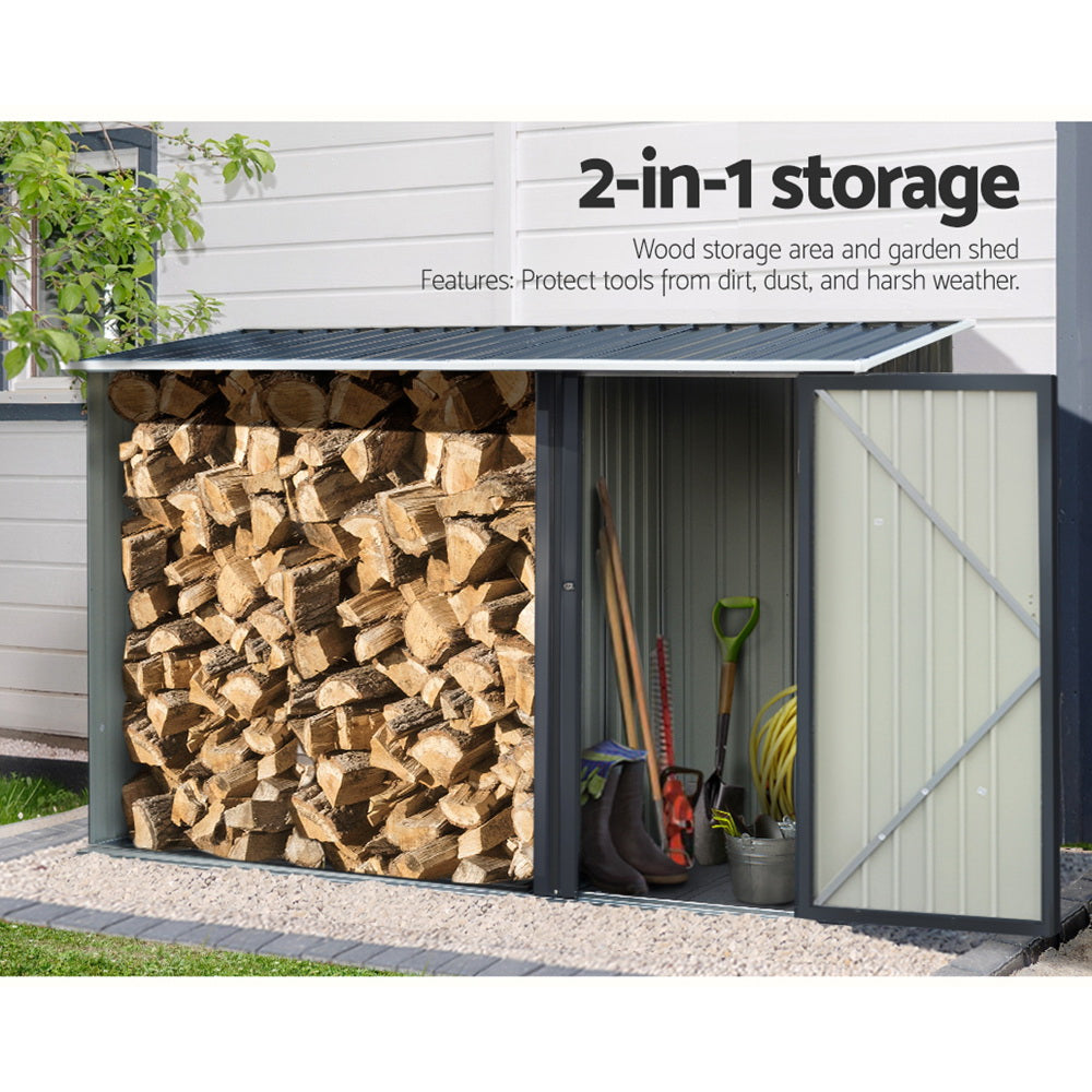 Giantz 2.49x1.04M Steel Garden Shed Anthracite Outdoor Tool Storage