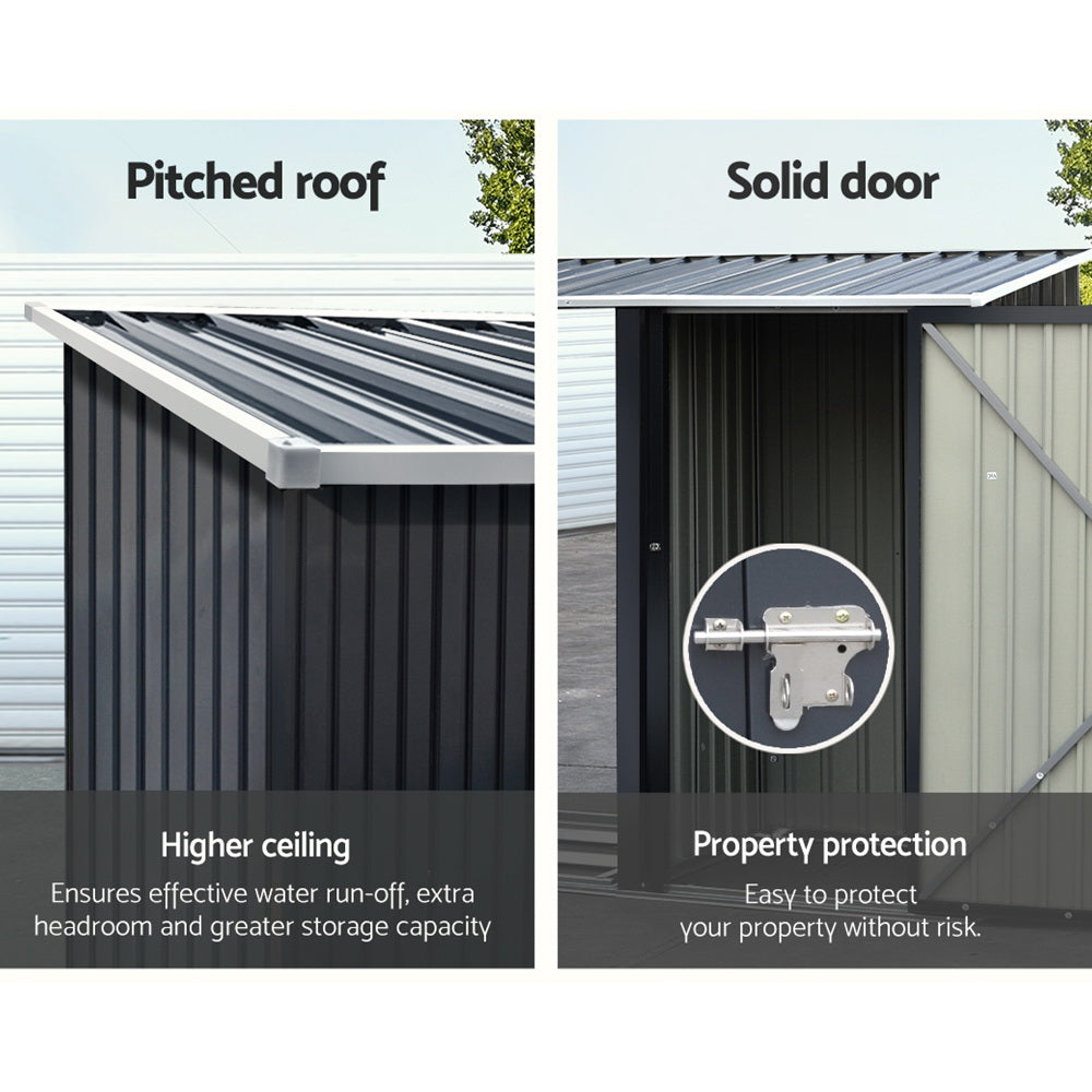 Giantz 2.49x1.04M Steel Garden Shed Anthracite Outdoor Tool Storage
