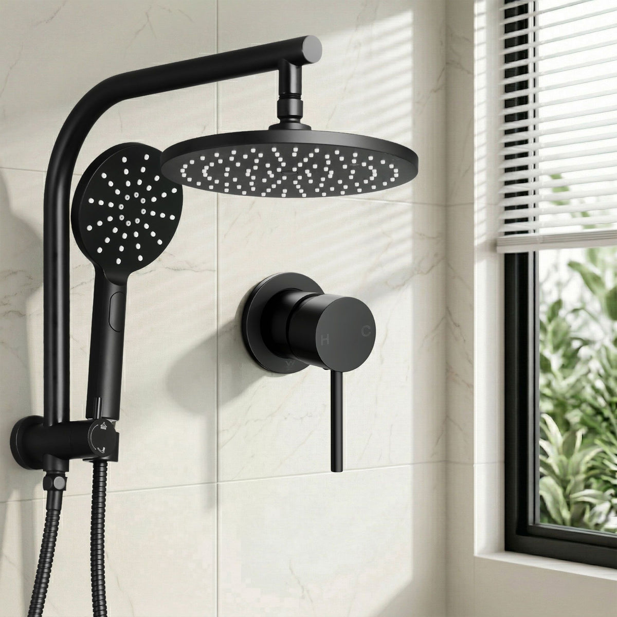 Cefito 9" Rain Shower Head Set with Handheld Mixer Tap Chrome