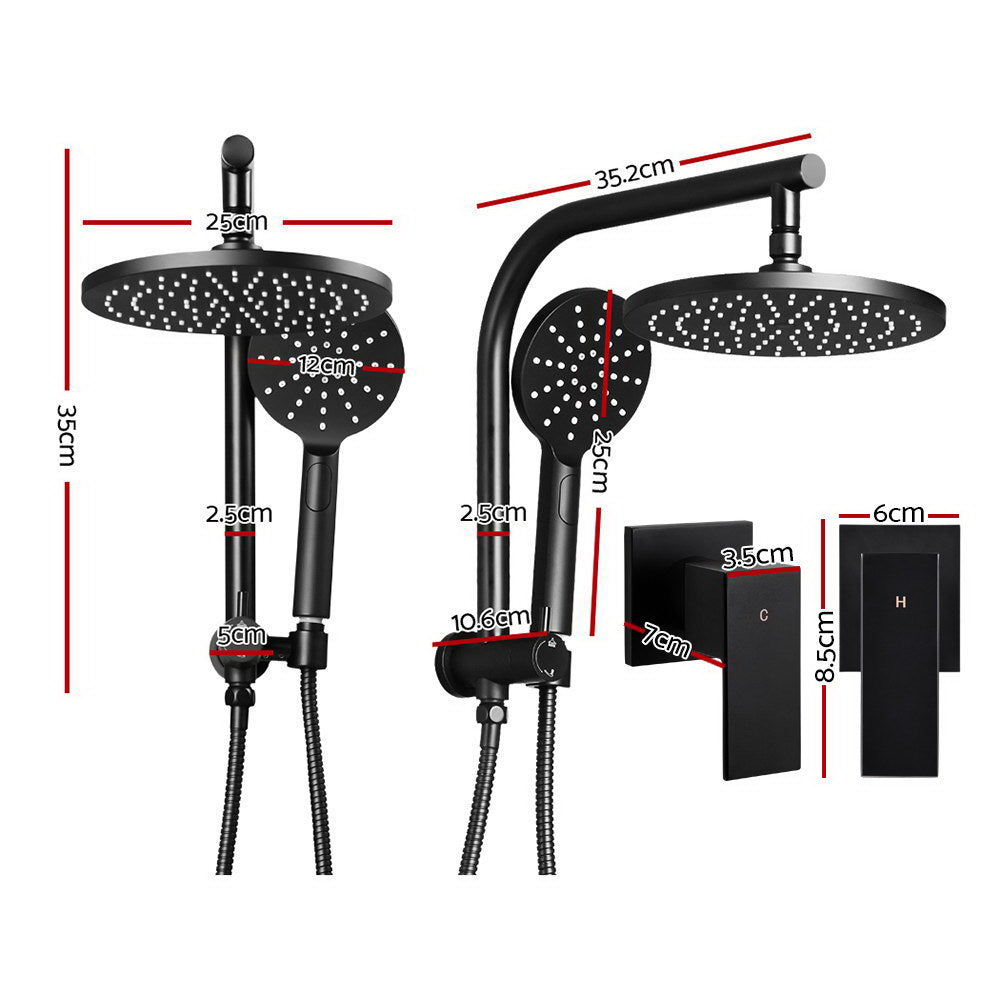 Cefito 9" Rain Shower Head Set High Pressure Black
