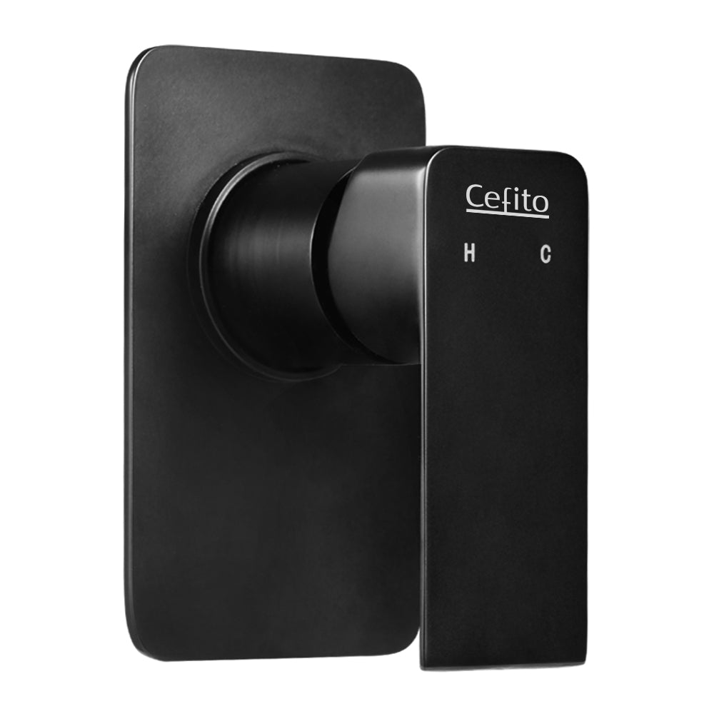 Cefito Brass Shower Mixer Tap Wall Bath Tap Black