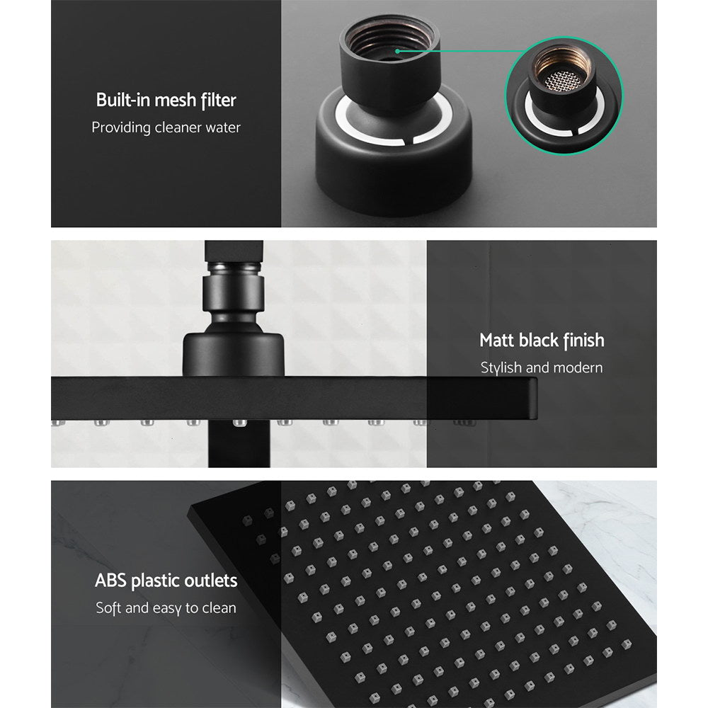 Cefito 8" Rain Shower Head Set High Pressure Matte Black