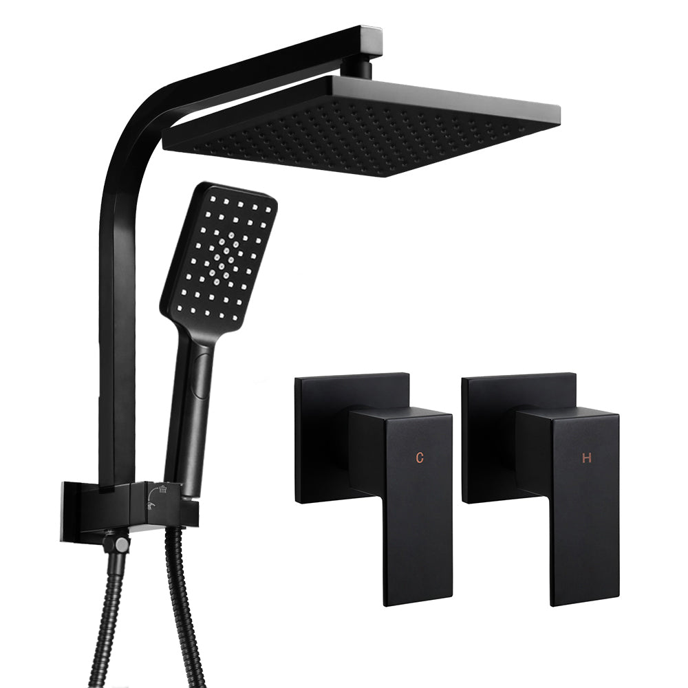 Cefito 8 Inch Rain Shower Head Set with Handheld Shower Black