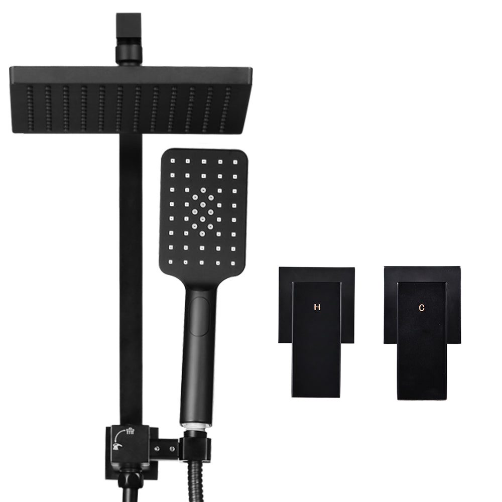 Cefito 8" Rain Shower Head Set High Pressure Twin Tap Matte Black