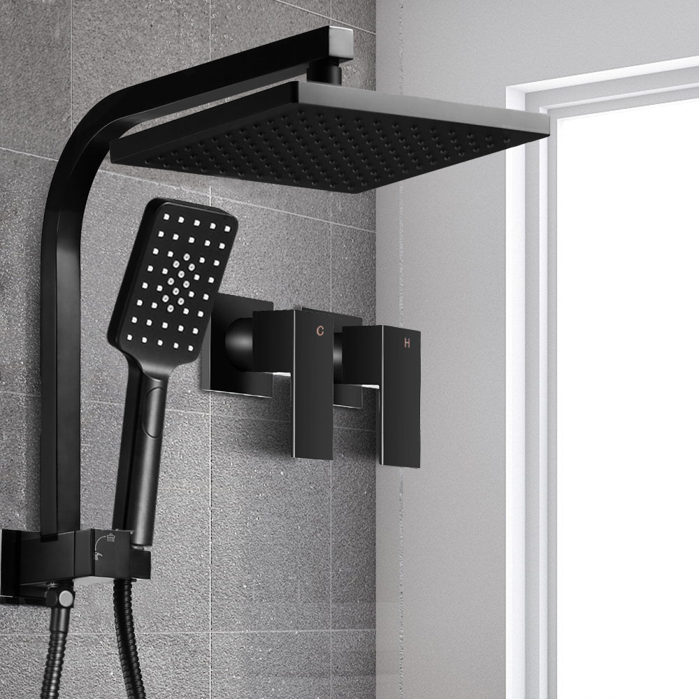 Cefito 8" Rain Shower Head Set High Pressure Twin Tap Matte Black
