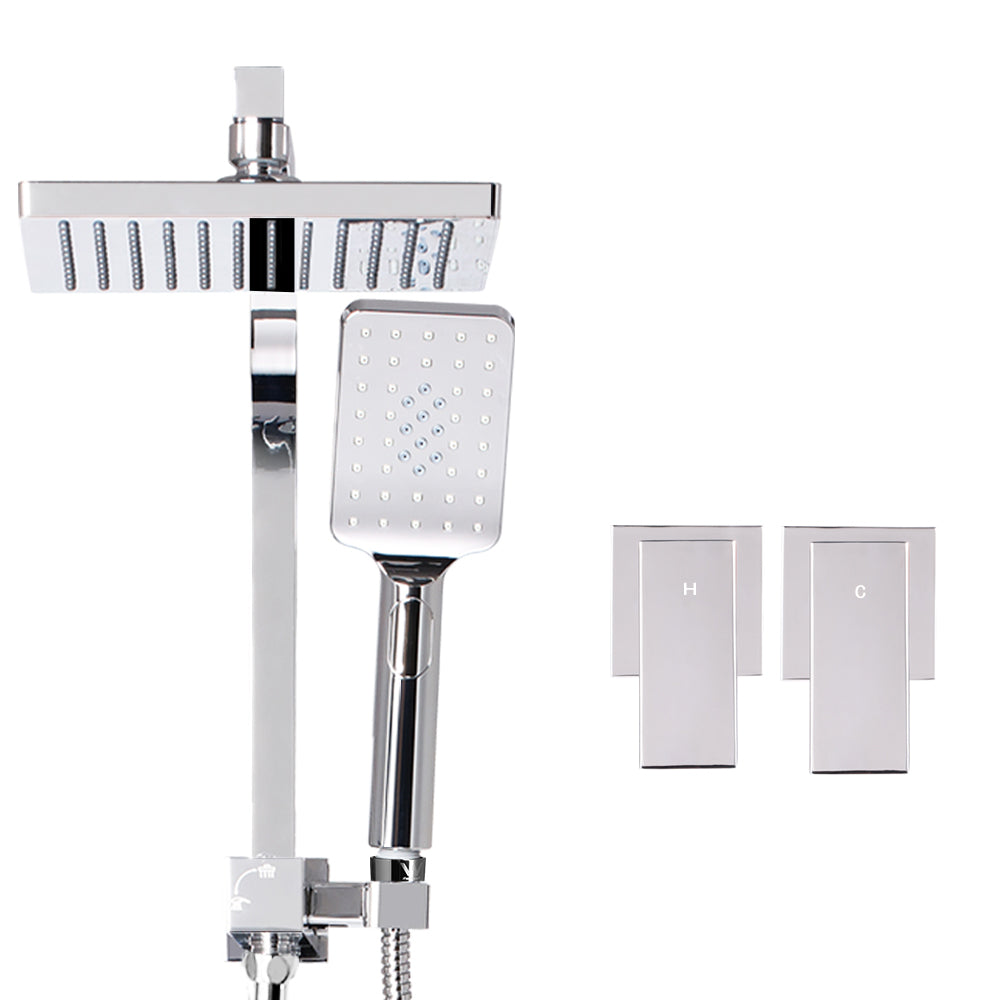 Cefito 8" Rain Shower Head Set High Pressure Handheld Square Chrome