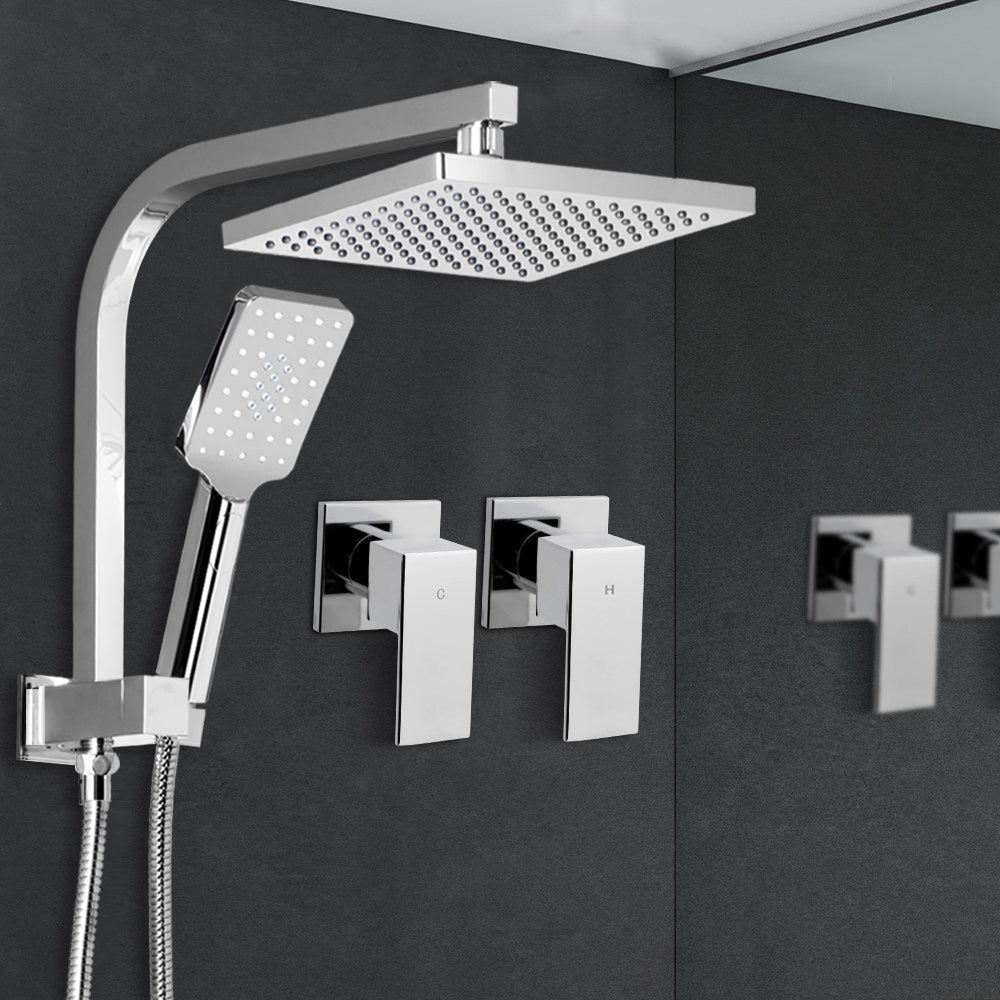 Cefito 8" Rain Shower Head Set High Pressure Handheld Square Chrome