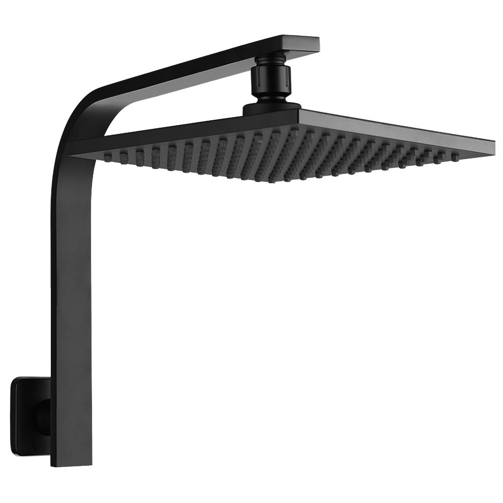 Cefito 8 Inch Rain Shower Head Square Wall Arm High Pressure Black