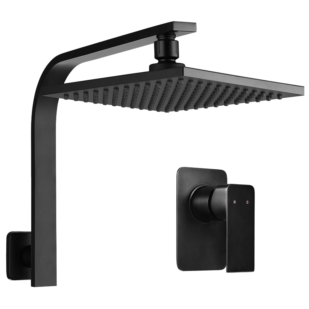 Cefito 8" Rain Shower Head Wall Arm High Pressure Mixer Tap Matte Black