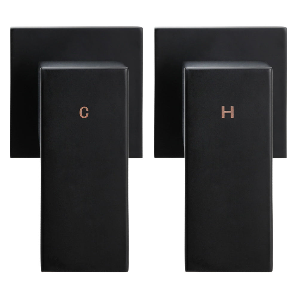 Cefito 8" Rain Shower Head Wall Arm High Pressure Twin Taps Matte Black