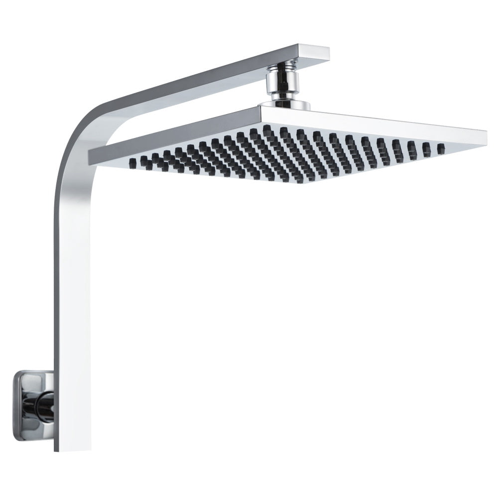 Cefito 8'' Square Rain Shower Head with Wall Arm Chrome