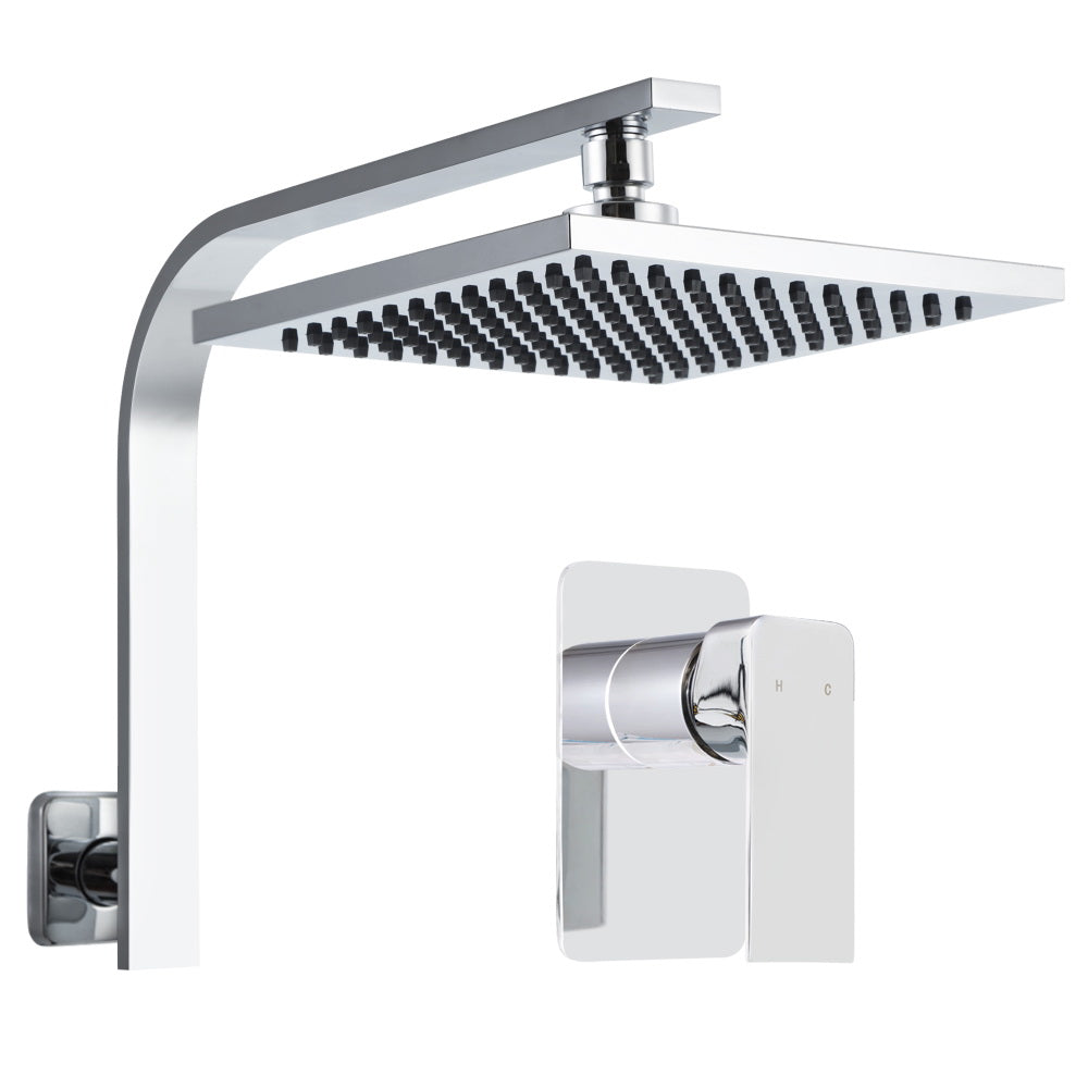 Cefito 8'' Rain Shower Head Wall Arm Square Mixer Tap Chrome