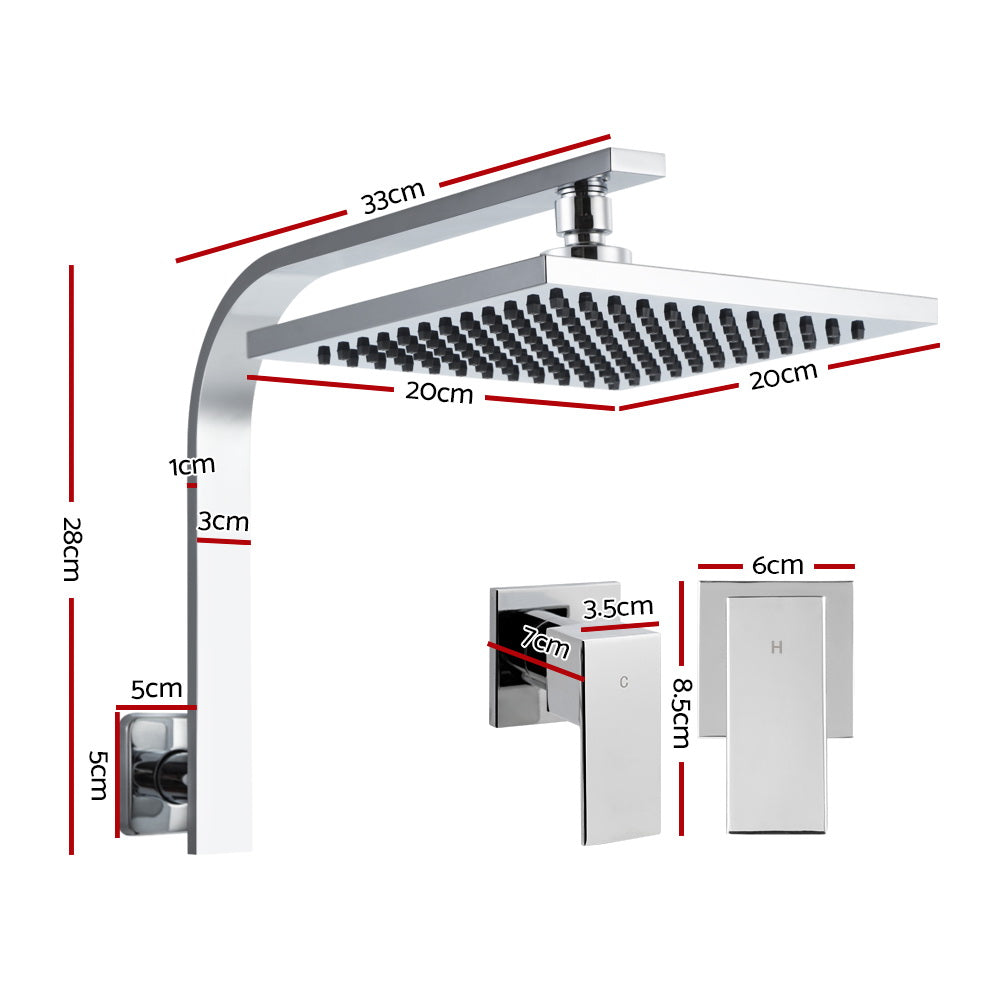 Cefito 8" Square Rain Shower Head High Pressure Chrome
