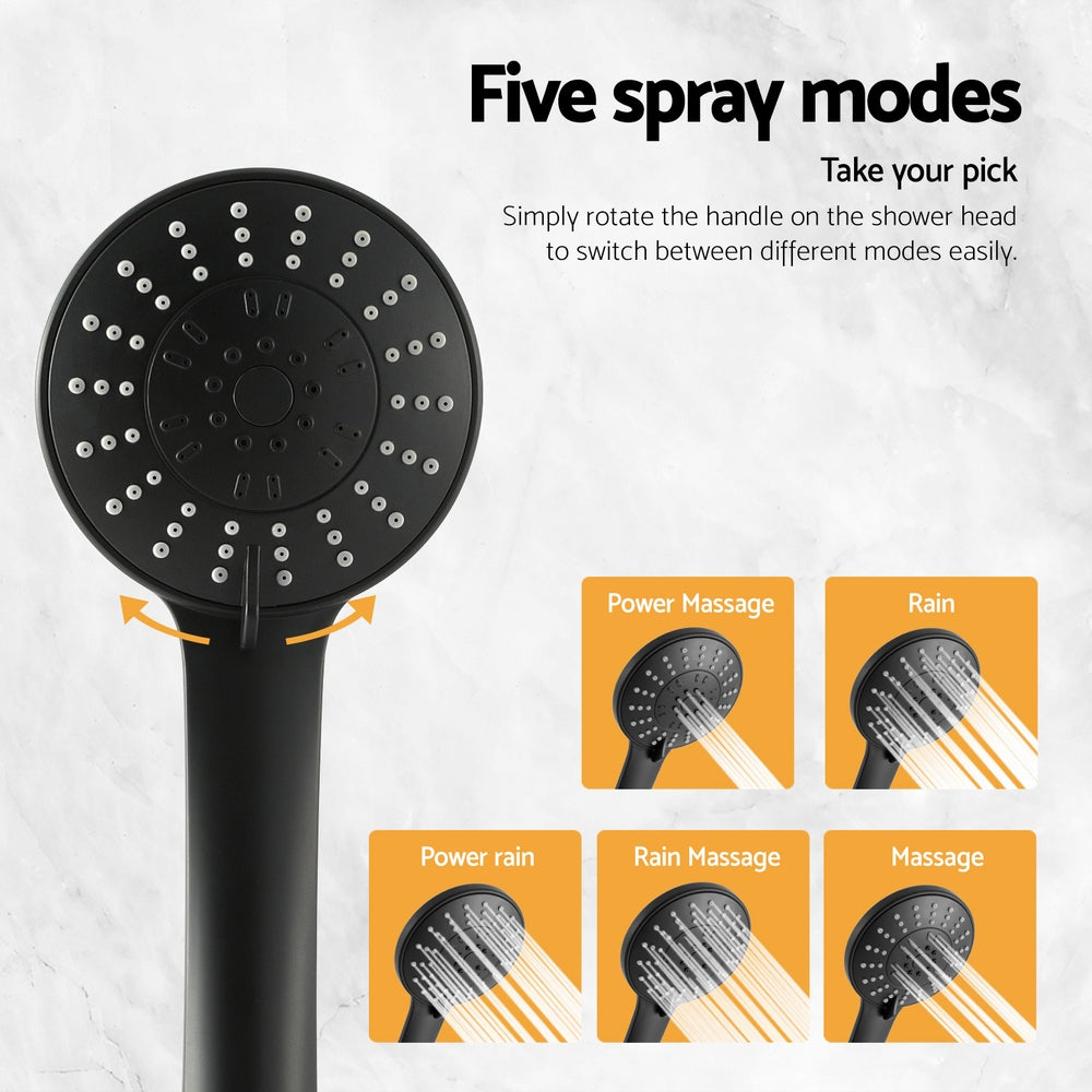 4.5" High Pressure Handheld Shower Head 5 Modes Matte Black