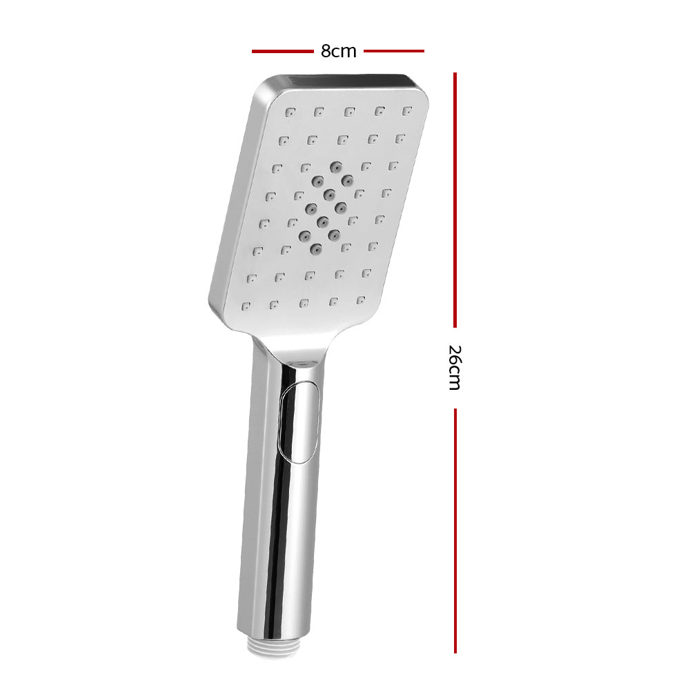 Square 3.1" Handheld Shower Head High Pressure 3 Spray Modes Chrome