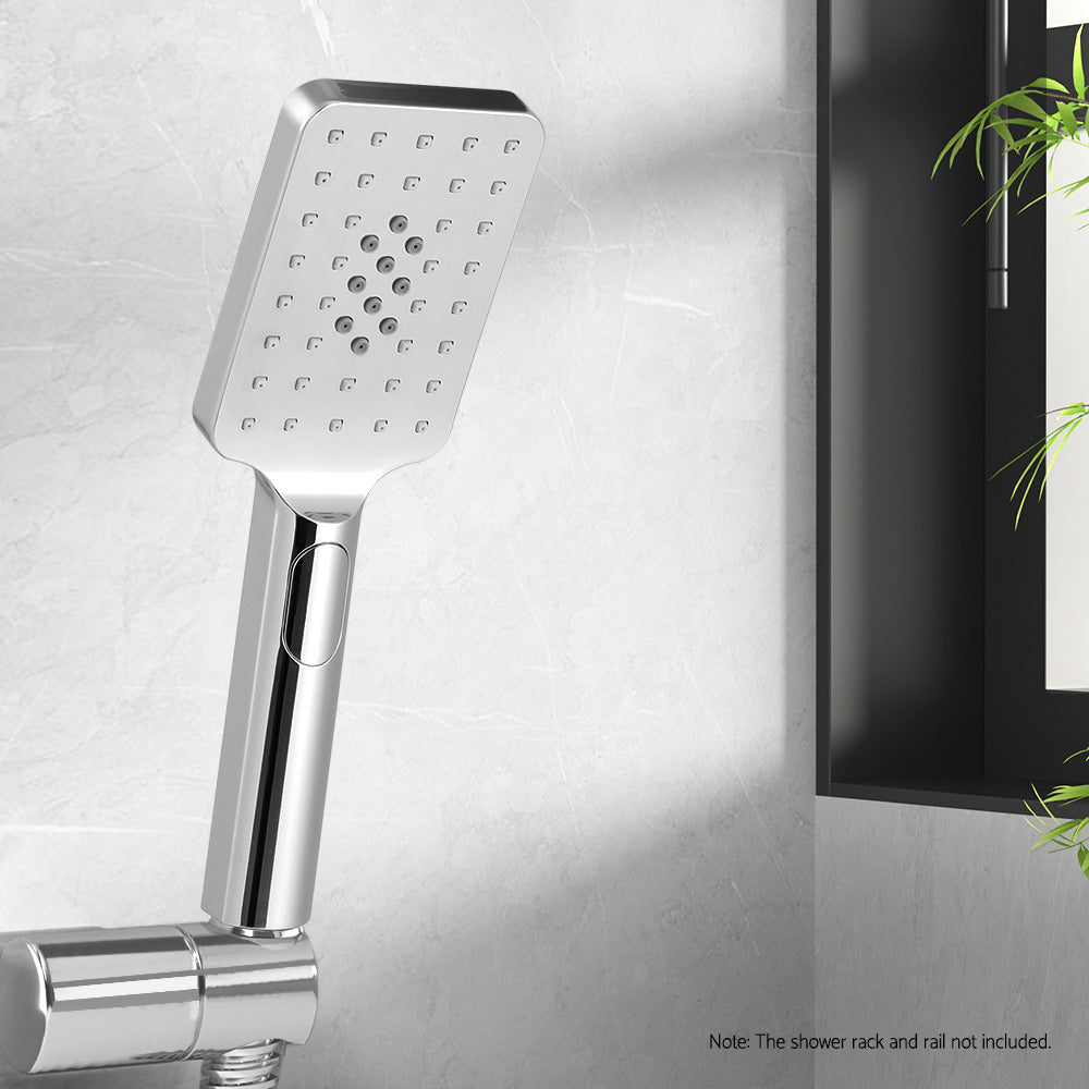 Square 3.1" Handheld Shower Head High Pressure 3 Spray Modes Chrome