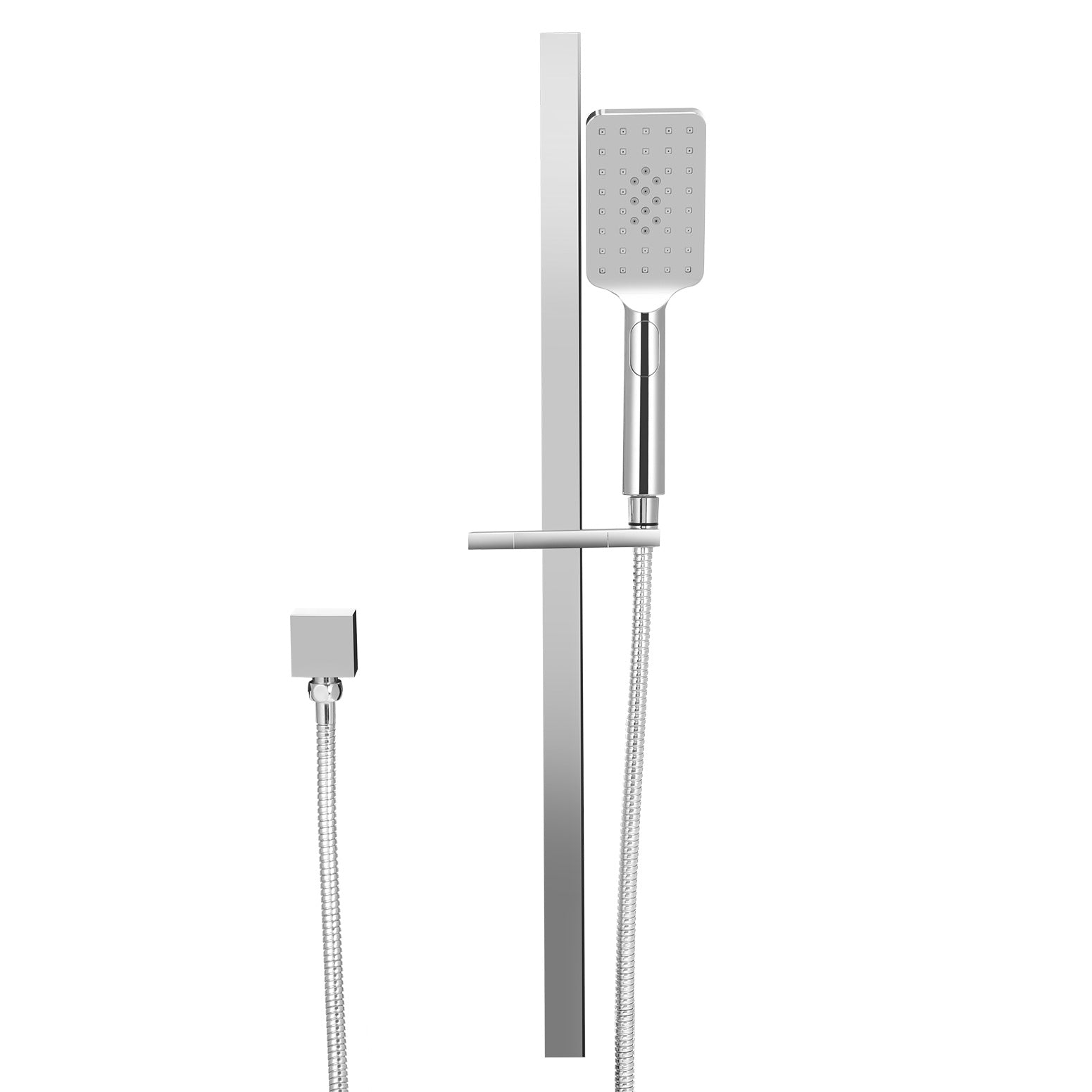 High-Pressure Handheld Shower Head Set 3.1" Silver