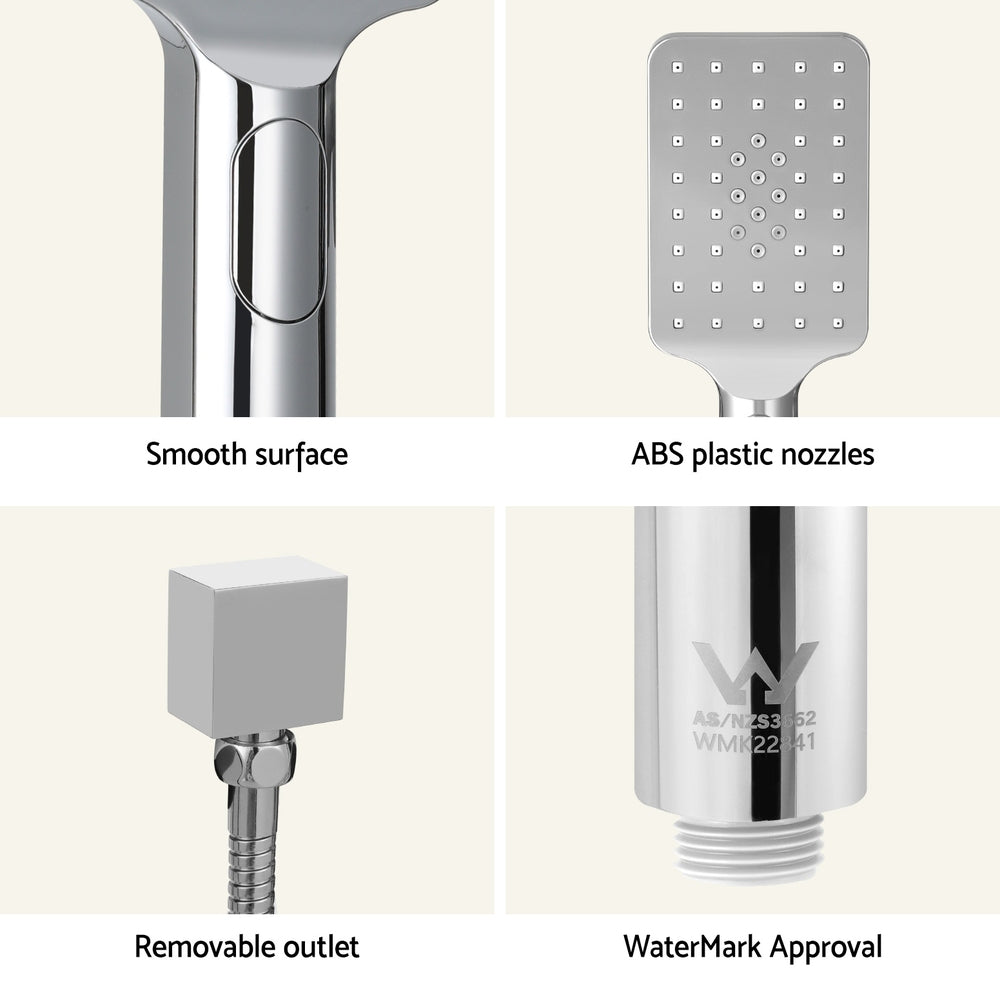 High-Pressure Handheld Shower Head Set 3.1" Silver