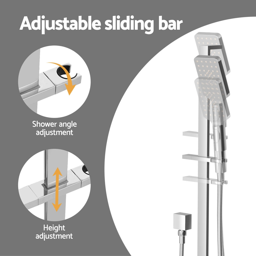 High-Pressure Handheld Shower Head Set 3.1" Silver