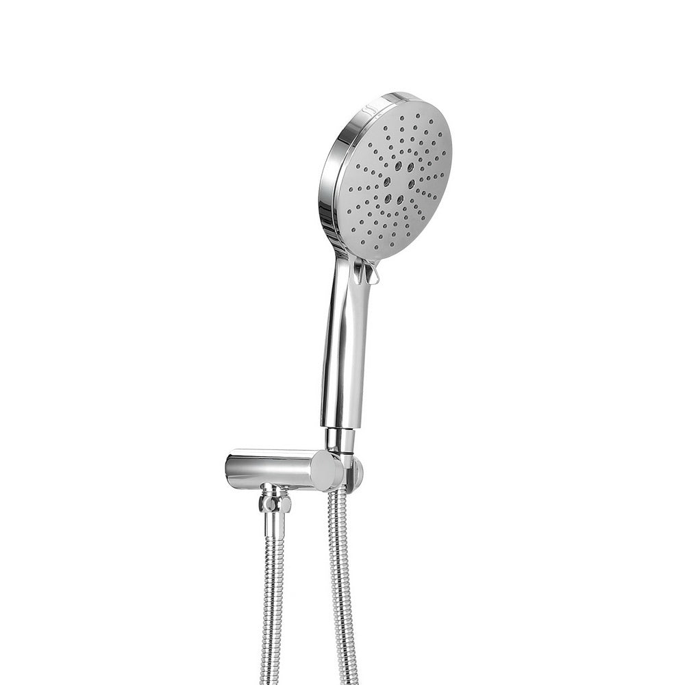 4.7" High-Pressure Handheld Shower Head Silver with Holder and Hose