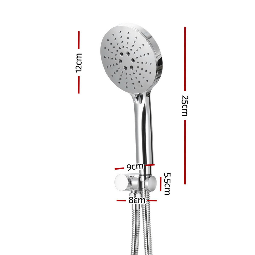 4.7" High-Pressure Handheld Shower Head Silver with Holder and Hose