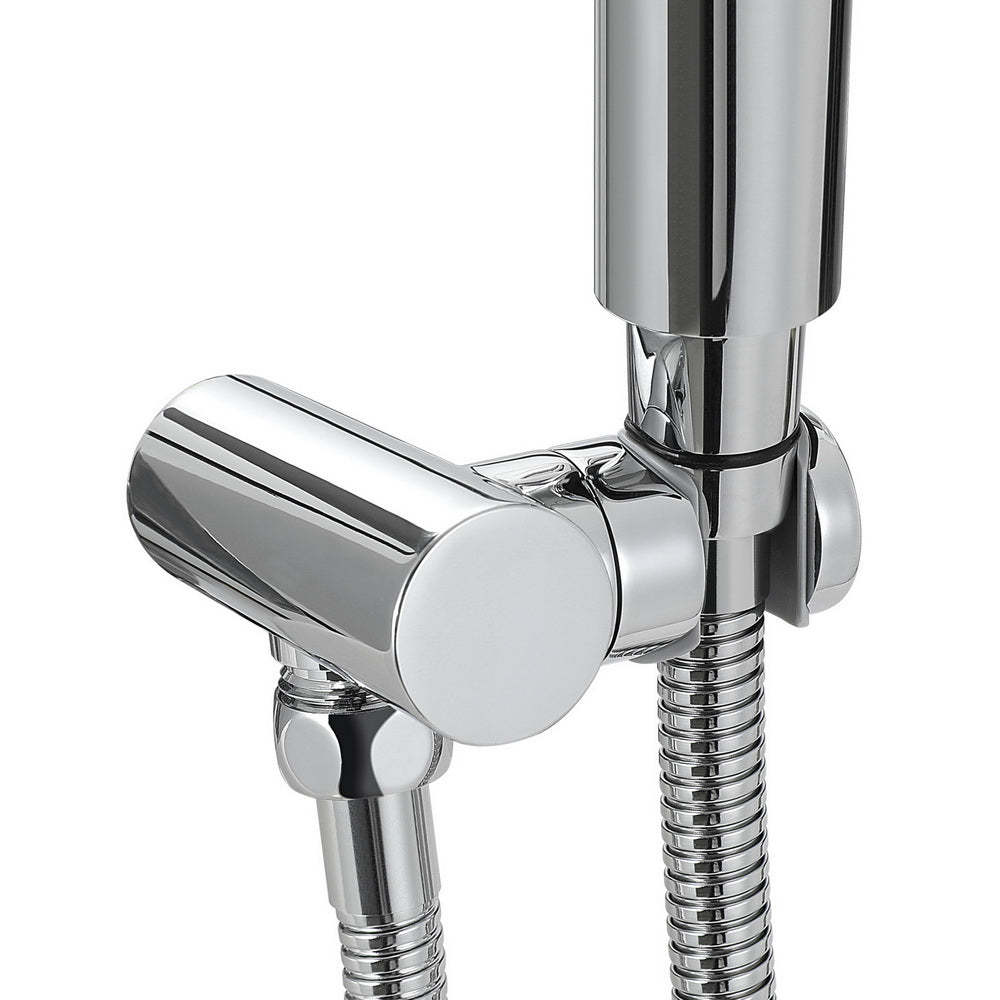 4.7" High-Pressure Handheld Shower Head Silver with Holder and Hose