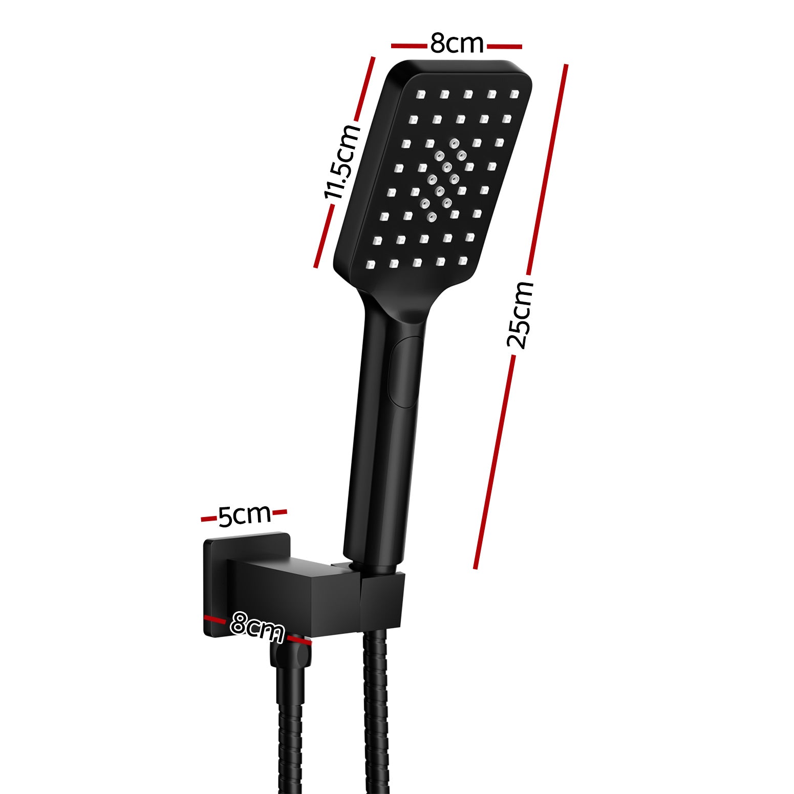 High Pressure Handheld Shower Head Black 3 Spray Modes
