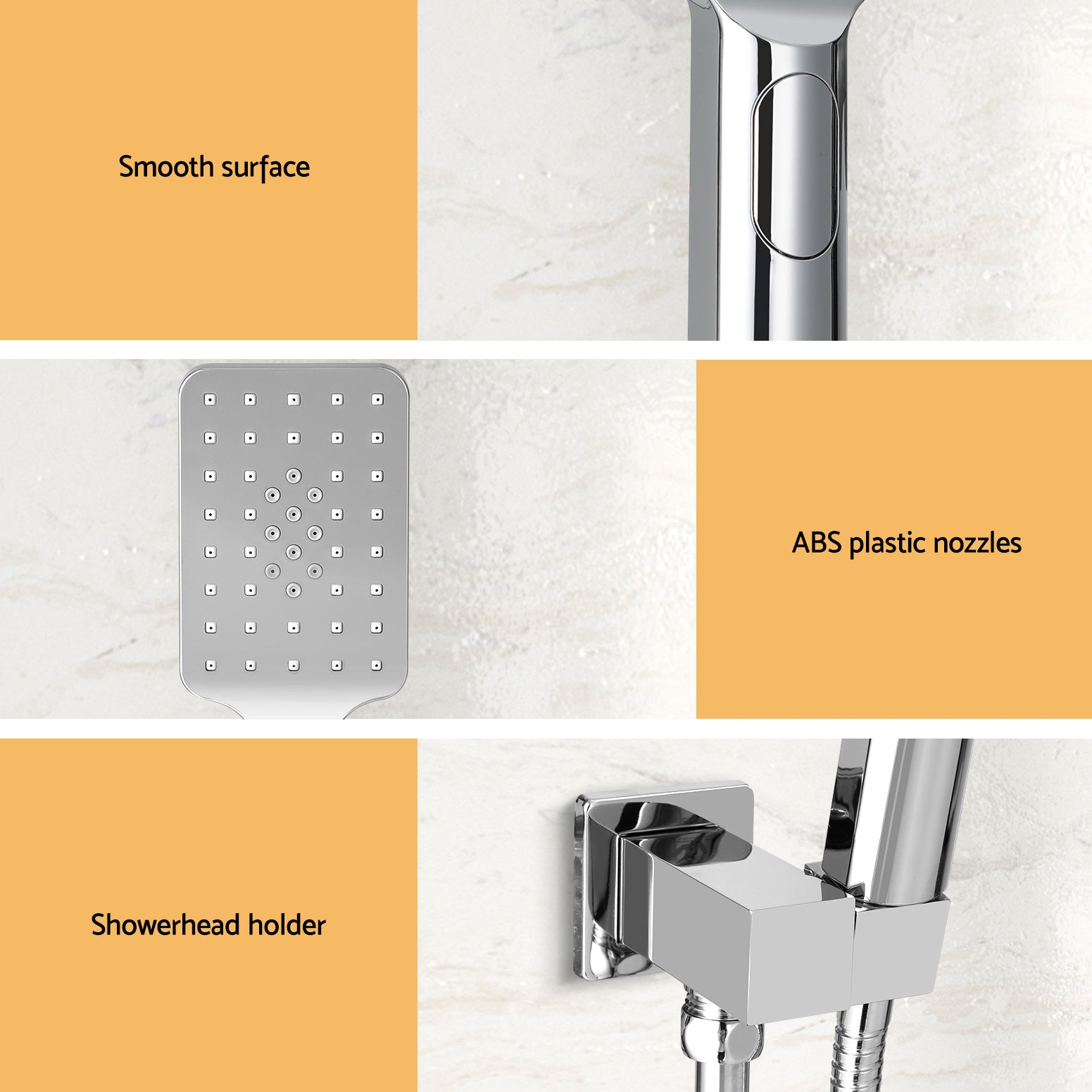 High Pressure Handheld Shower Head 3.1" Silver