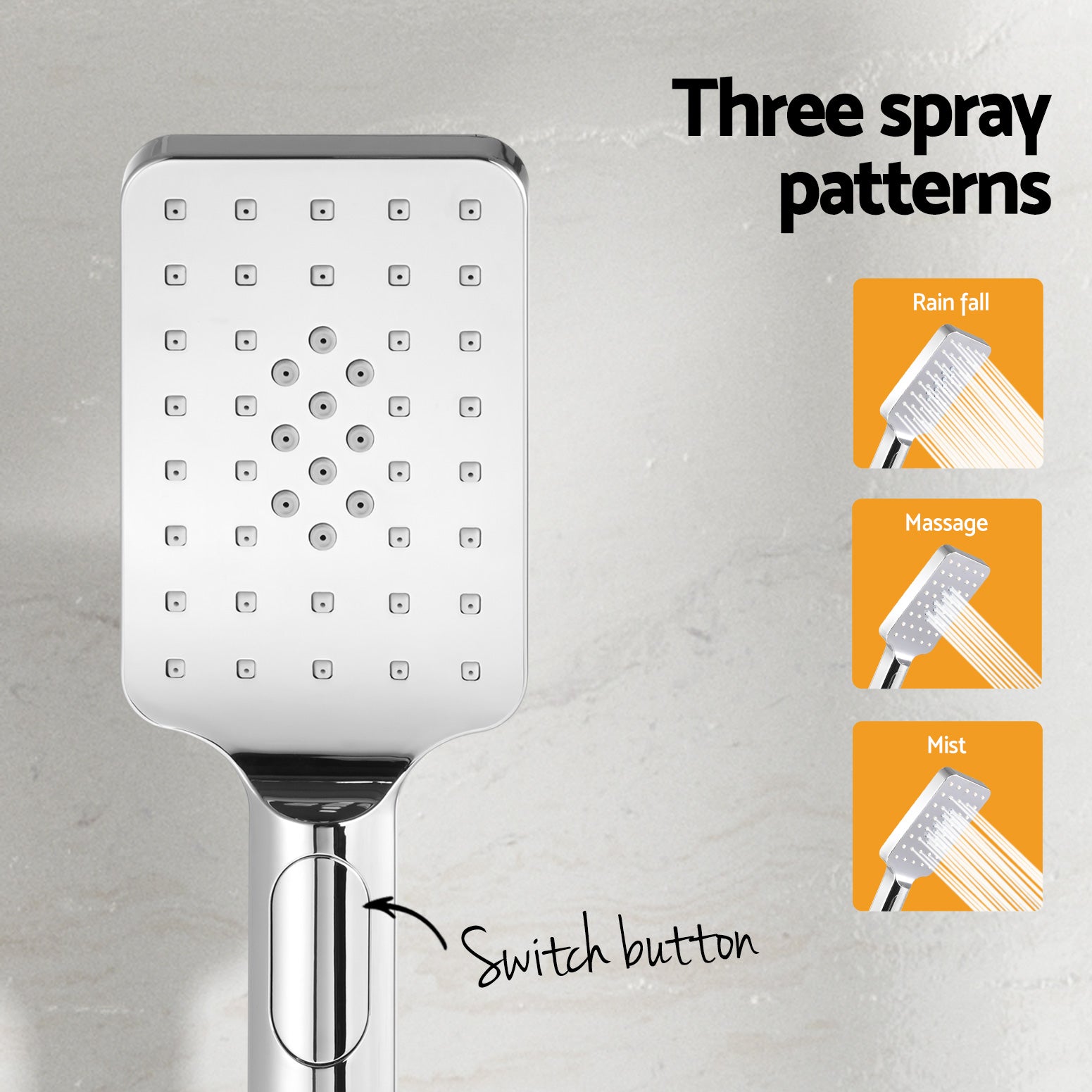 High Pressure Handheld Shower Head 3.1" Silver