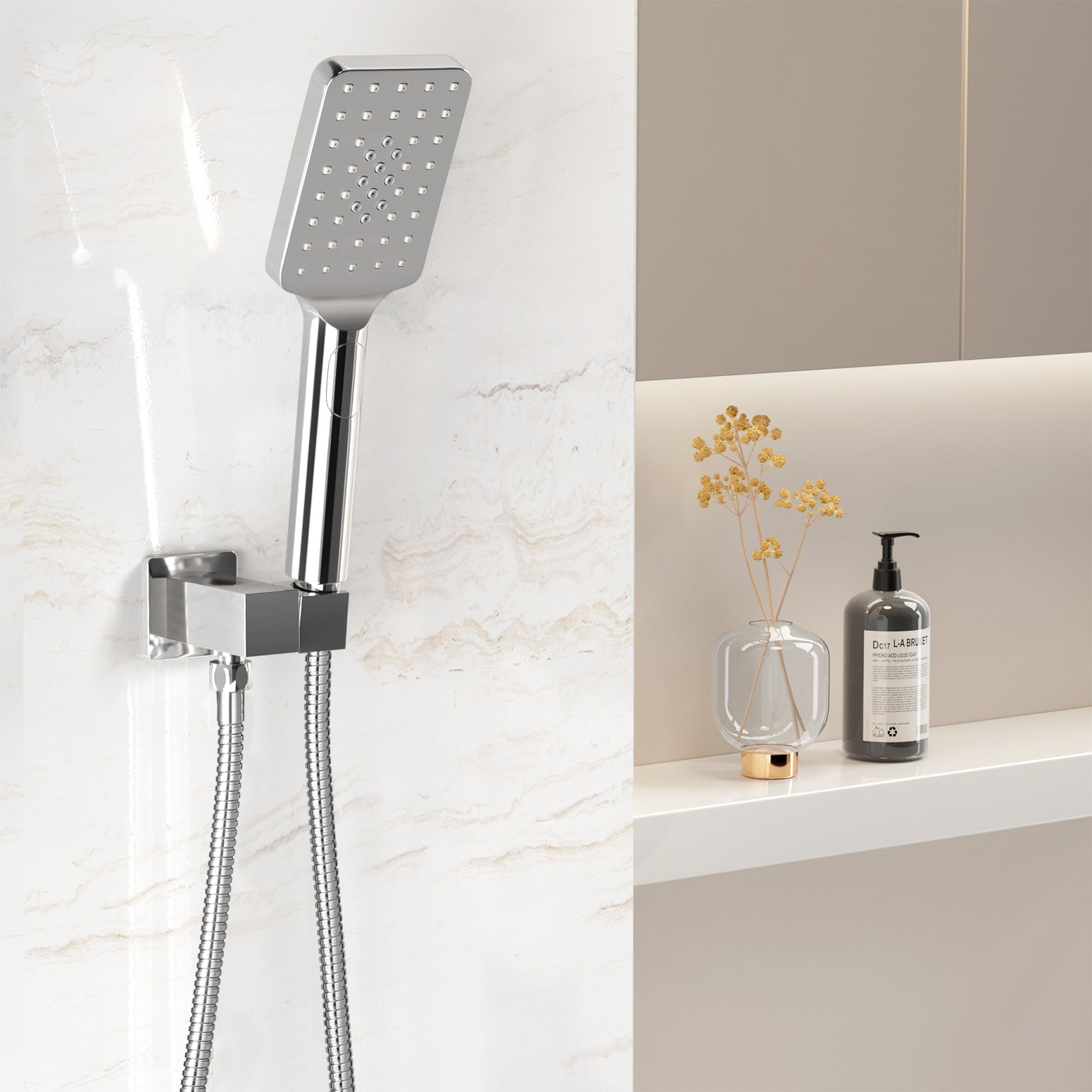 High Pressure Handheld Shower Head 3.1" Silver